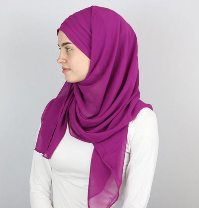 Practical Instant Chiffon Hijab Shawl CPS0062 Fuschia