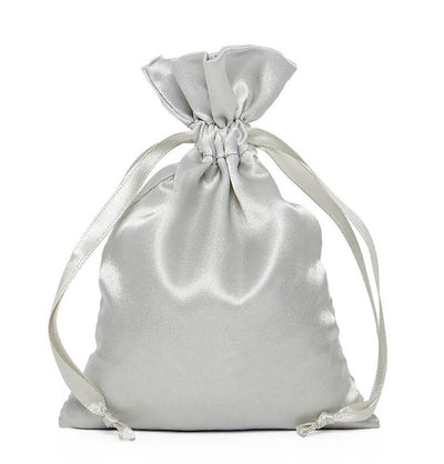 Modefa Gift Bag 8 x 13in / Silver Satin Pouch Gift Bags