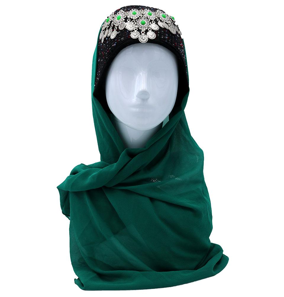 Traditional Turkish Ottoman Hat for Women - Ertugrul Halime Hatun - Green