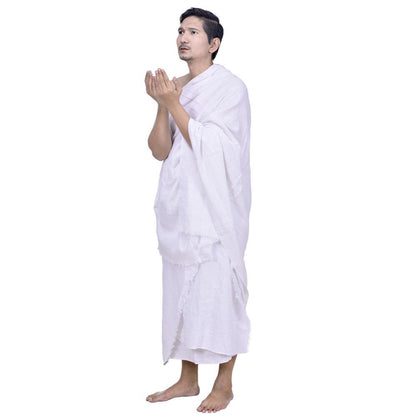 Modefa Men's 100% Cotton Ihram Set of 2 Towels for Hajj and Umrah - 1200 grams