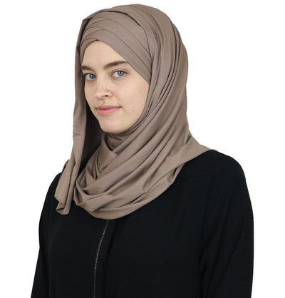 Modefa Instant Hijabs Beige Modefa Instant Criss-Cross Jersey Hijab Shawl – Beige