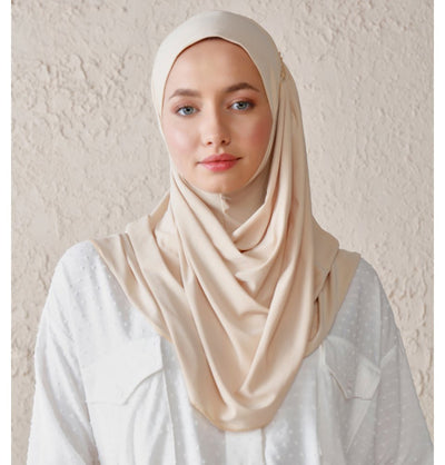 Modefa Instant Hijabs Beige Modefa Instant Wave Jersey Hijab - Beige