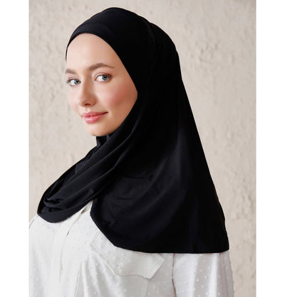Modefa Instant Hijabs Black Modefa Instant Wave Jersey Hijab - Black