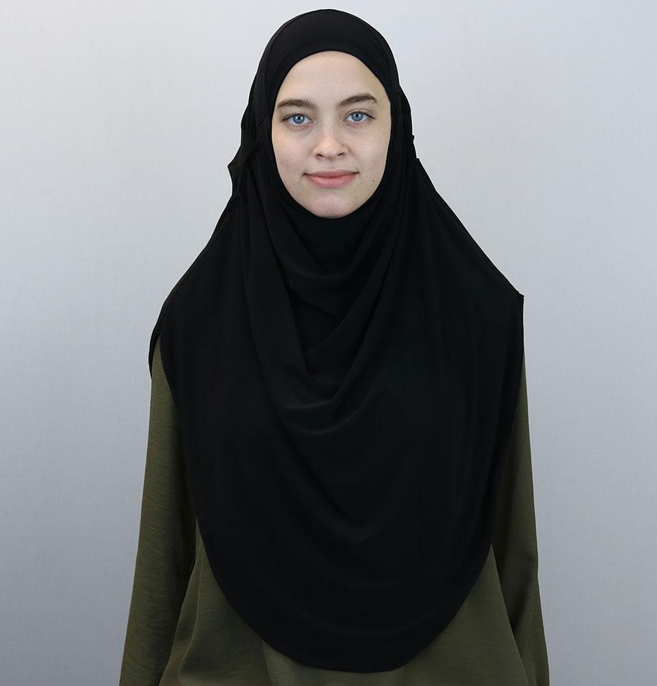 Modefa Long One Piece Instant Practical Hijab – Black