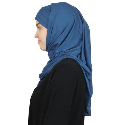 Modefa Instant Hijabs Blue Modefa Instant Criss-Cross Jersey Hijab Shawl – Blue