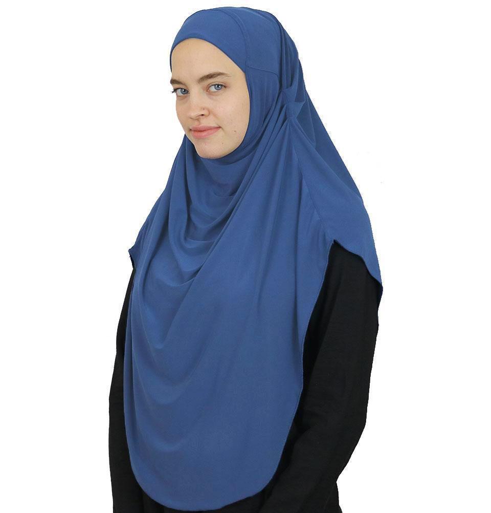 Modefa Instant Hijabs Blue Modefa Long One Piece Instant Practical Hijab – Blue