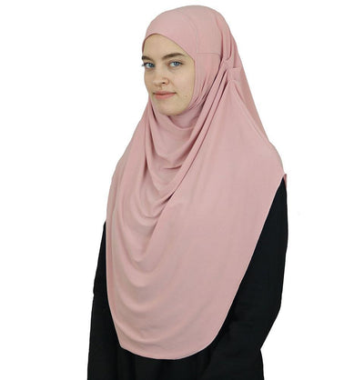 Modefa Long One Piece Instant Practical Hijab – Blush Pink