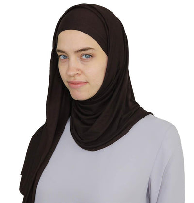 Practical Instant Jersey Wrap Hijab BT1 Brown