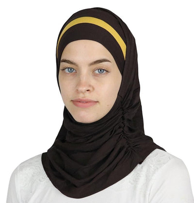 Practical Instant Jersey Hijab B0008 Brown