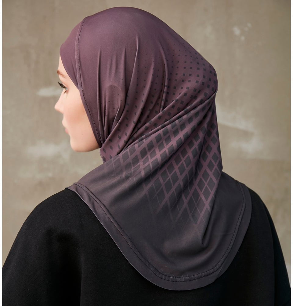 Modefa Instant Hijabs Burgundy Modefa One Piece Instant Sports Hijab - Ombré Diamond - Burgundy