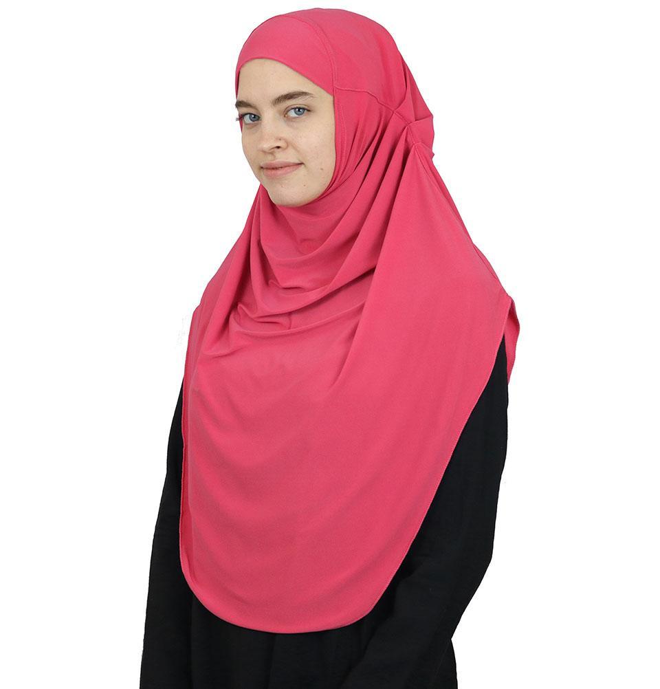 Modefa Long One Piece Instant Practical Hijab – Coral Pink