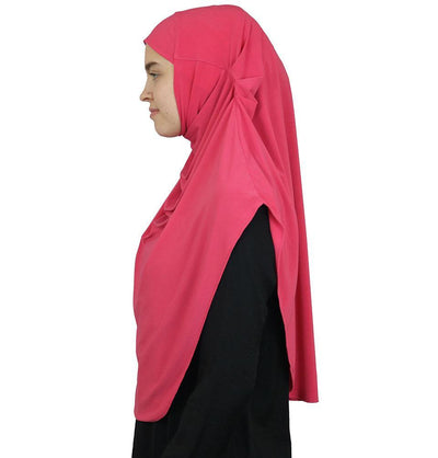 Modefa Long One Piece Instant Practical Hijab – Coral Pink