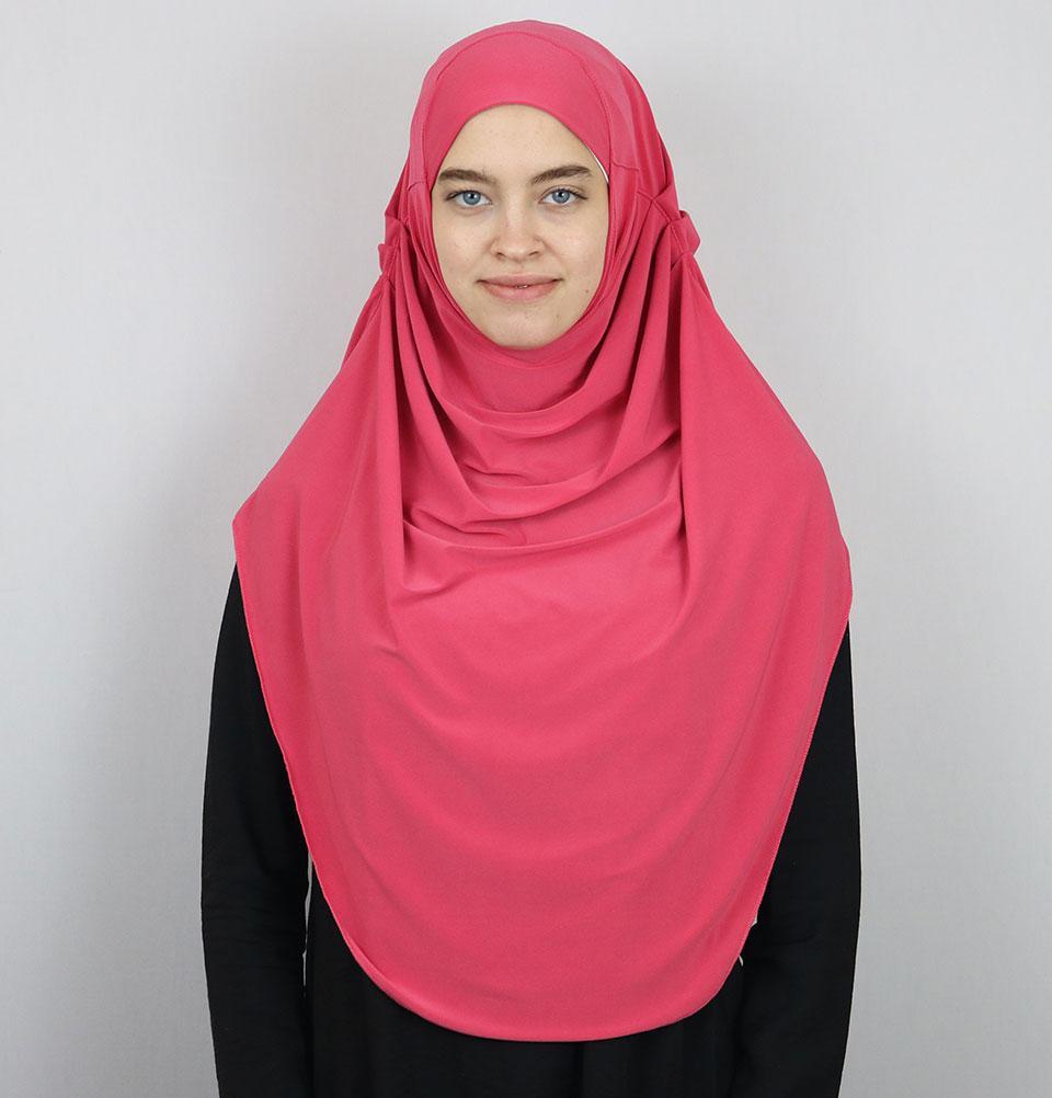 Modefa Long One Piece Instant Practical Hijab – Coral Pink