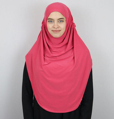 Modefa Long One Piece Instant Practical Hijab – Coral Pink