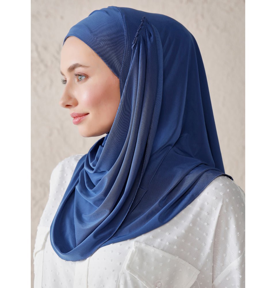 Modefa Instant Hijabs Denim Blue Modefa Instant Wave Jersey Hijab - Denim Blue