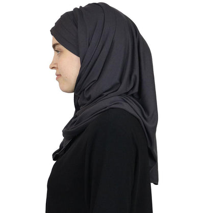 Modefa Instant Criss-Cross Jersey Hijab Shawl – Gray