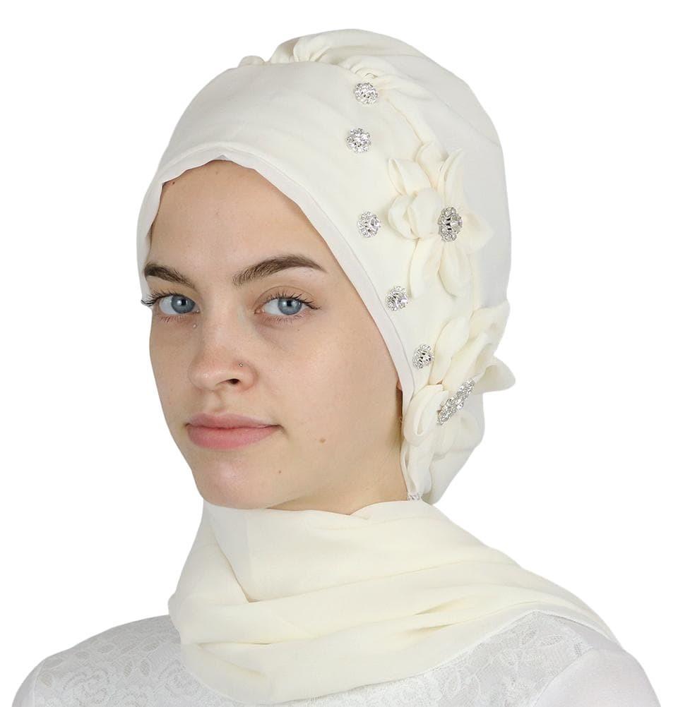 Modefa Instant Hijabs Ivory Instant Chiffon Turban Hijab HT0008 Ivory