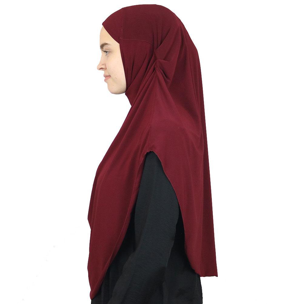 Modefa Long One Piece Instant Practical Hijab – Maroon