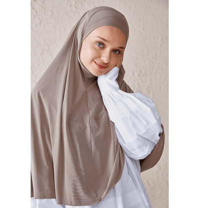 Modefa Instant Hijabs Mink One Piece Instant Long Khimar Hijab - Mink