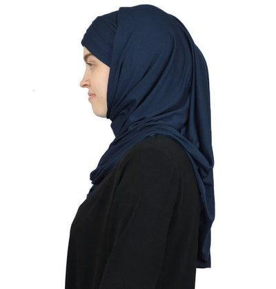 Modefa Instant Hijabs Navy Blue Modefa Instant Criss-Cross Jersey Hijab Shawl – Navy Blue