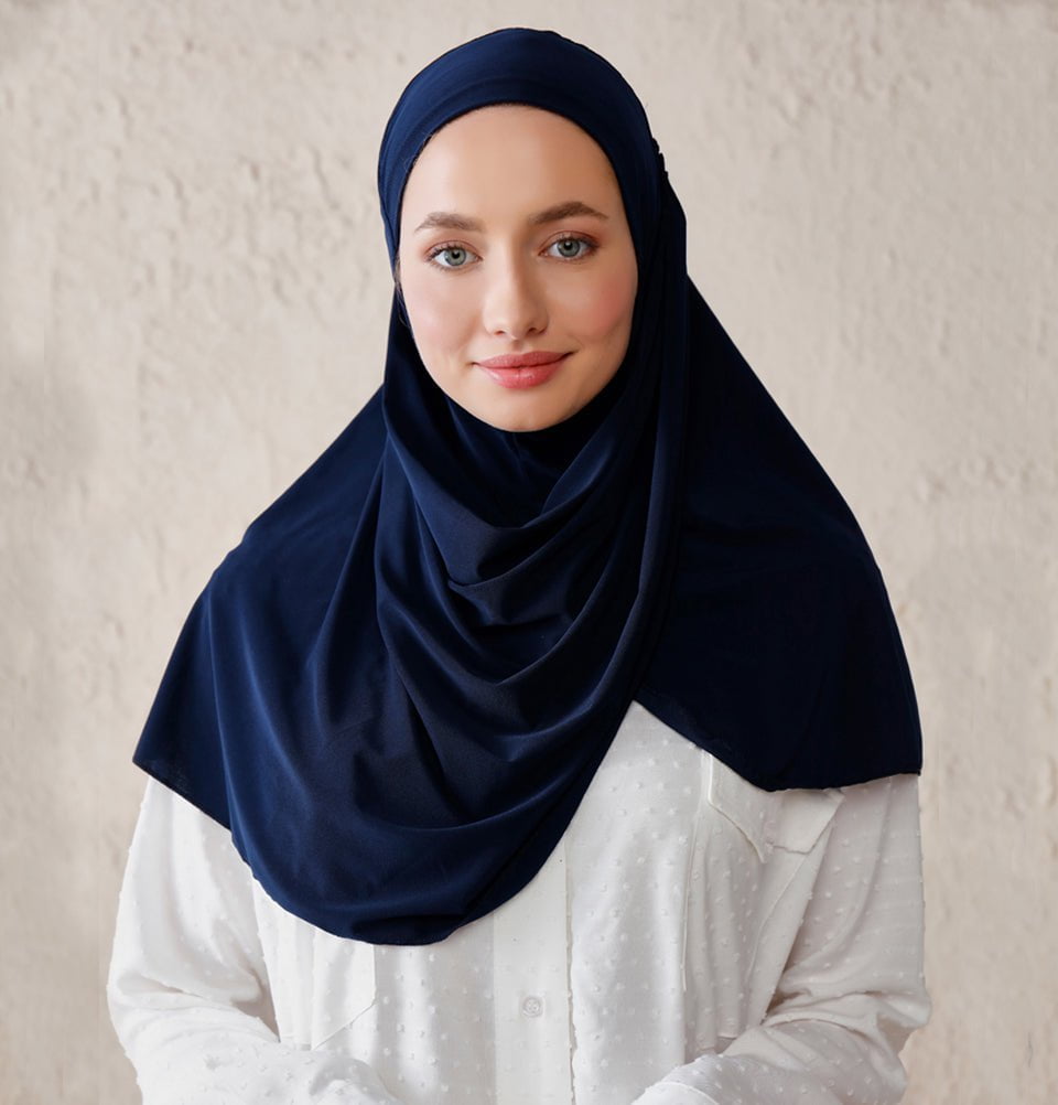 Modefa Instant Hijabs Navy Blue Modefa Instant Wave Jersey Hijab - Navy Blue