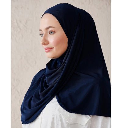 Modefa Instant Hijabs Navy Blue Modefa Instant Wave Jersey Hijab - Navy Blue