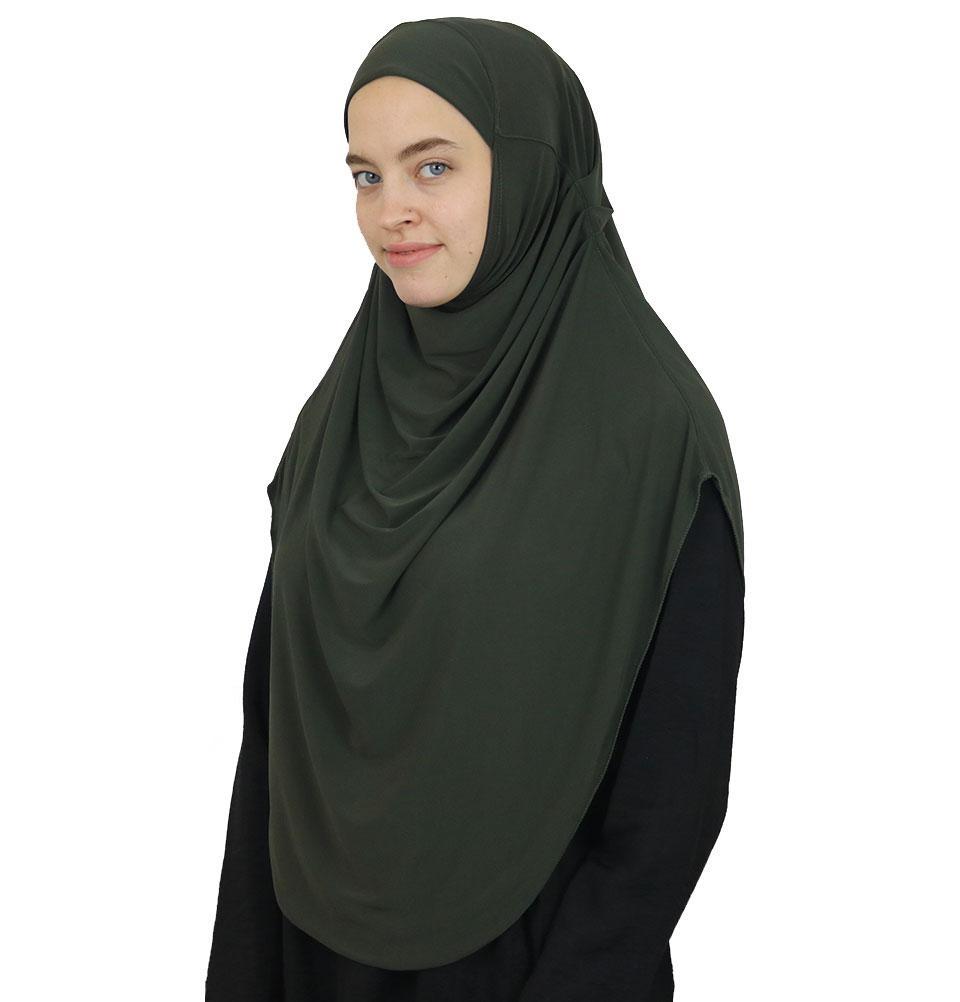 Modefa Instant Hijabs Olive Green Modefa Long One Piece Instant Practical Hijab – Olive Green