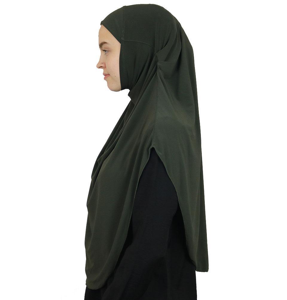 Modefa Instant Hijabs Olive Green Modefa Long One Piece Instant Practical Hijab – Olive Green
