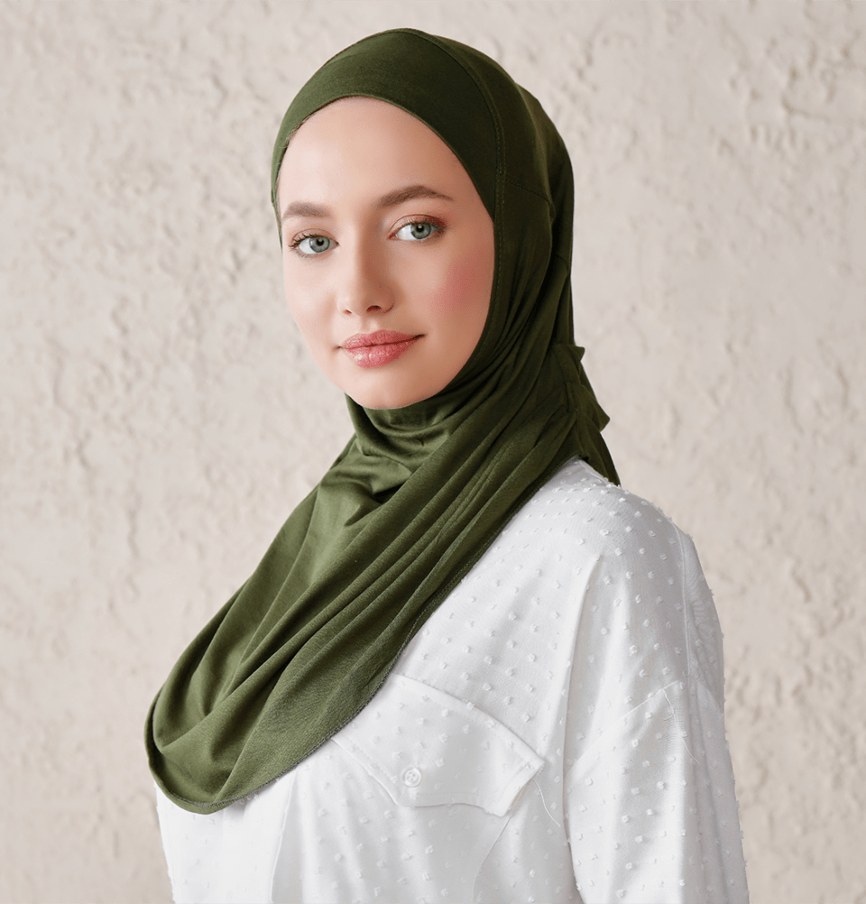 Modefa Instant Hijabs Olive Green Modefa One Piece Instant Practical Hijab – Olive Green