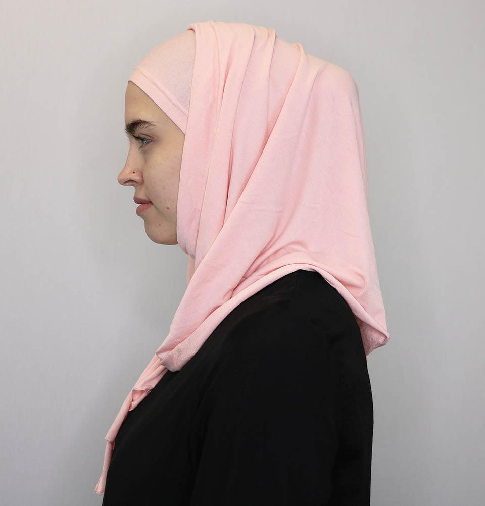 Modefa Instant Hijabs Pink Practical Instant Jersey Wrap Hijab BT1 Pink