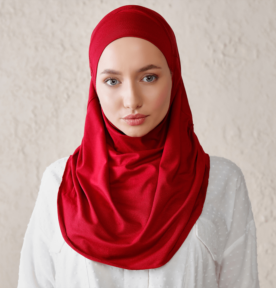 Modefa Instant Hijabs Red Modefa One Piece Instant Practical Hijab – Red