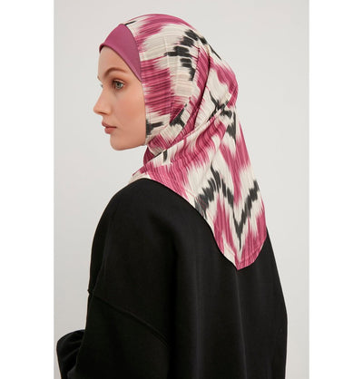 Modefa Instant Hijabs Rose Pink Modefa One Piece Instant Sports Hijab -Abstract Flame - Rose Pink