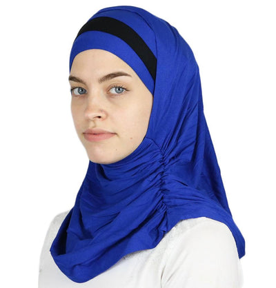 Practical Instant Jersey Hijab B0008 Royal Blue