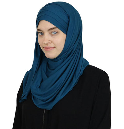 Modefa Instant Criss-Cross Jersey Hijab Shawl – Teal