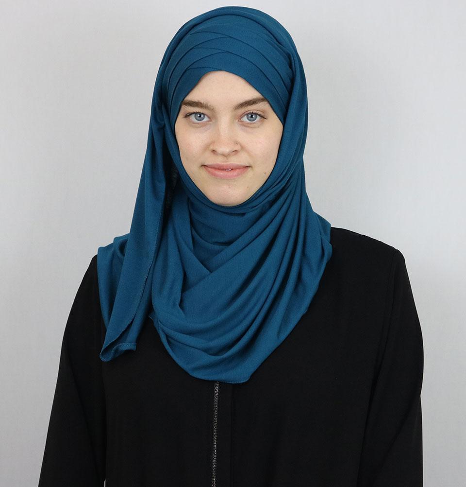 Modefa Instant Criss-Cross Jersey Hijab Shawl – Teal