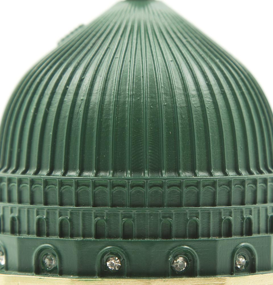 Modefa Islamic Decor Gold - Green Dome/Allah/Muhammad Islamic Table Decor 3 Piece Set - Green Dome Replica & Allah Muhammad Crescent Moon