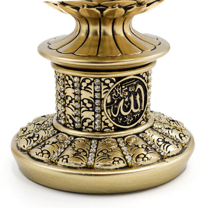 Modefa Islamic Decor Gold Islamic Table Decor 4 Piece Set | Allah & Muhammad with 99 Names Eggs - Gold
