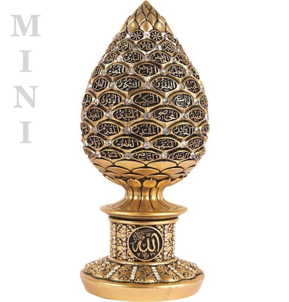 Modefa Islamic Decor Gold Islamic Table Decor 99 Names of Allah Egg 2944 - Mini Gold