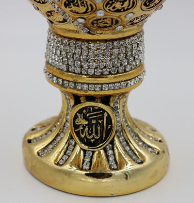 Modefa Islamic Decor Gold Islamic Table Decor 99 Names of Allah Tulip Egg Gold