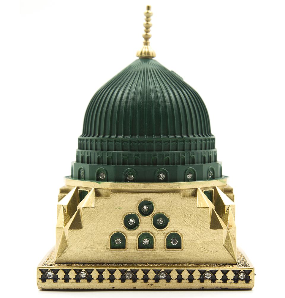 Modefa Islamic Decor Gold Islamic Table Decor Al-Masjid an-Nabawi Green Dome Replica #843 Gold - Small