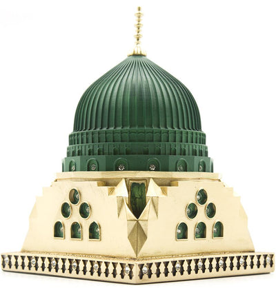 Modefa Islamic Decor Gold Islamic Table Decor Al-Masjid an-Nabawi Green Dome Replica #845 Gold - Large