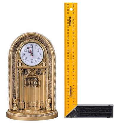 Modefa Islamic Decor Gold Islamic Table Decor Clock | Ayatul Kursi Mihrab | Gold 331-4S