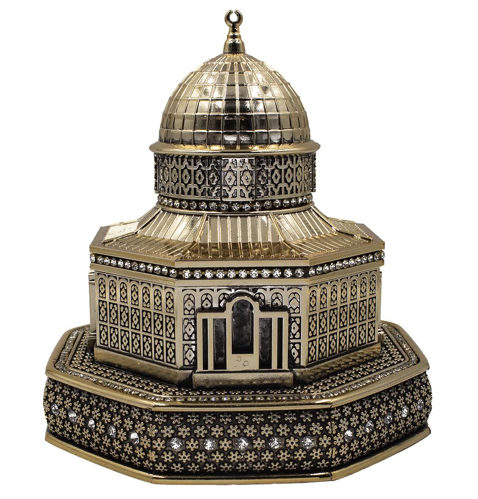 Modefa Islamic Decor Gold Islamic Table Decor | Dome of the Rock at Al Aqsa Replica | Small - Gold