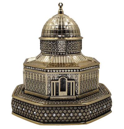 Modefa Islamic Decor Gold Islamic Table Decor | Dome of the Rock at Al Aqsa Replica | Small - Gold