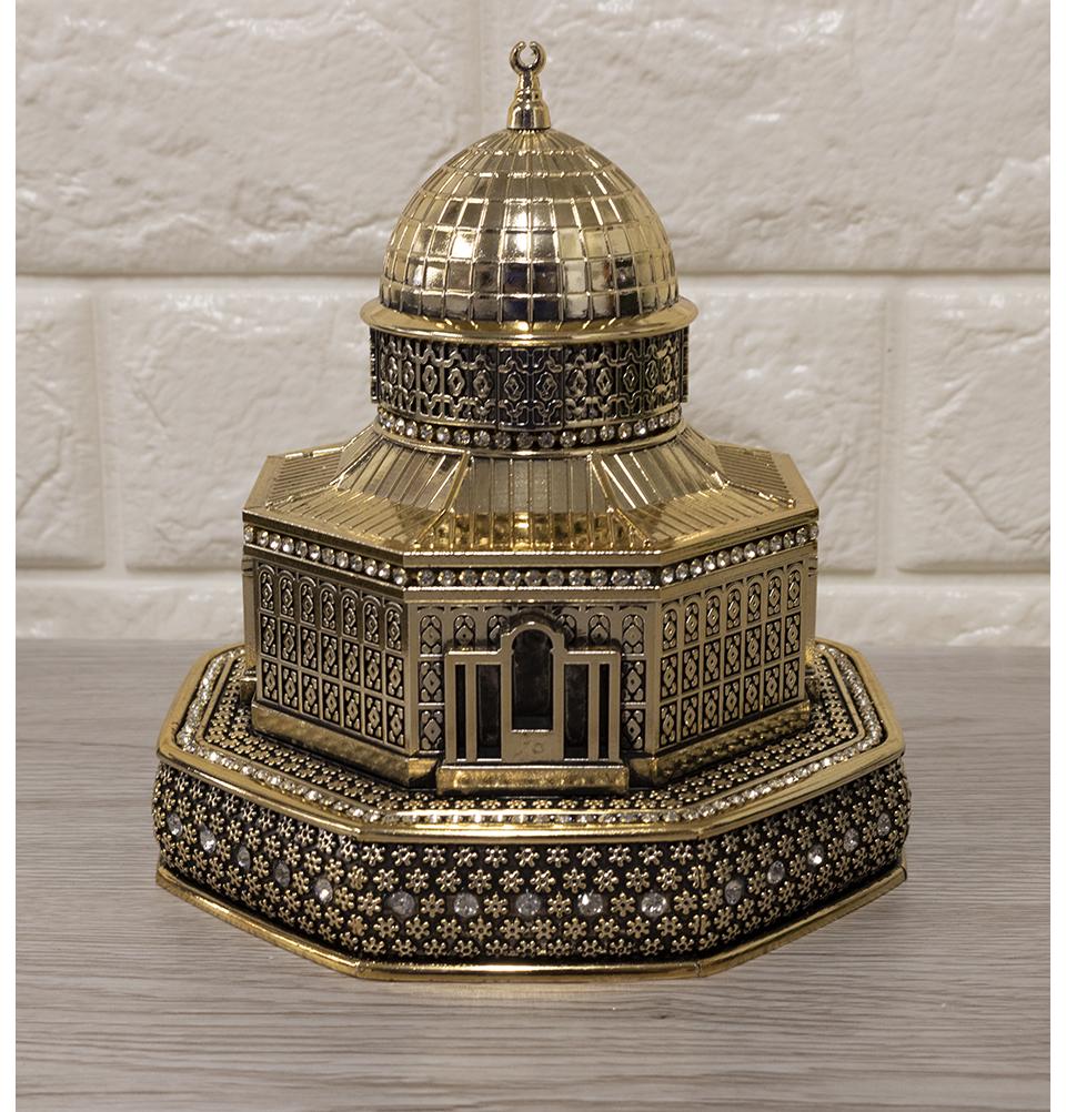 Modefa Islamic Decor Gold Islamic Table Decor | Dome of the Rock at Al Aqsa Replica | Small - Gold