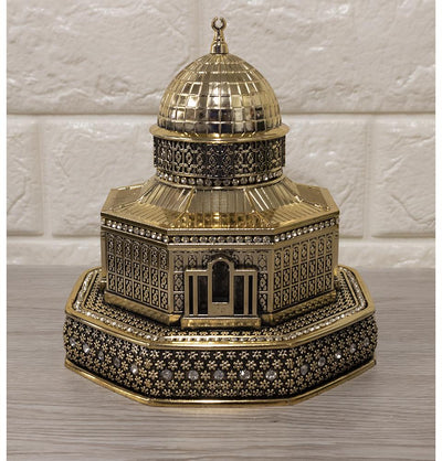 Modefa Islamic Decor Gold Islamic Table Decor | Dome of the Rock at Al Aqsa Replica | Small - Gold