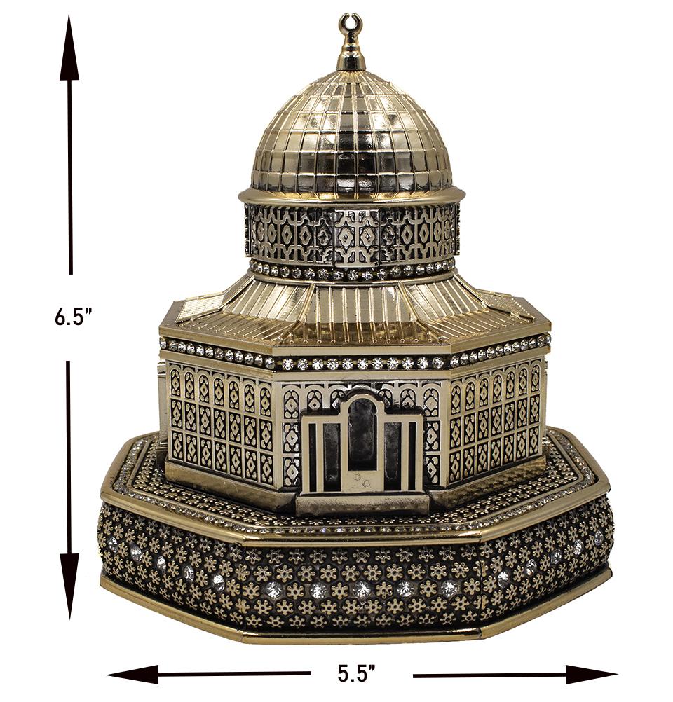 Modefa Islamic Decor Gold Islamic Table Decor | Dome of the Rock at Al Aqsa Replica | Small - Gold