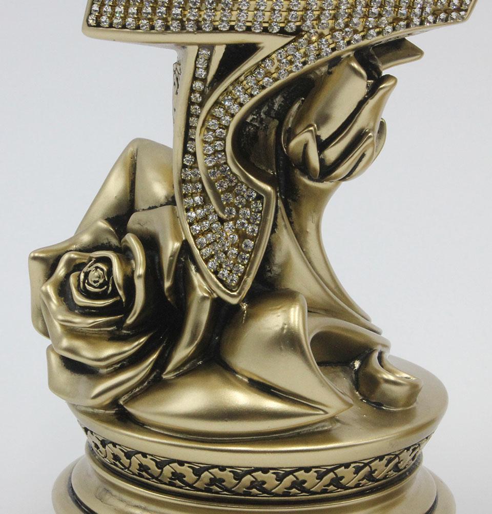 Modefa Islamic Decor Gold Islamic Table Decor Tulip & Rose Allah Muhammad Set Gold 3190