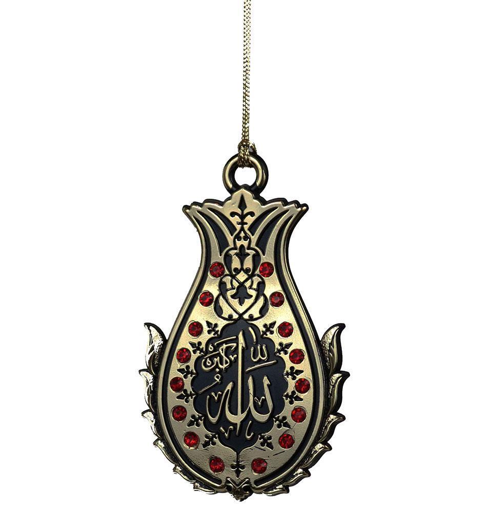 Modefa Islamic Decor Gold/Red Double-Sided Lalegul Car Hanger - Red