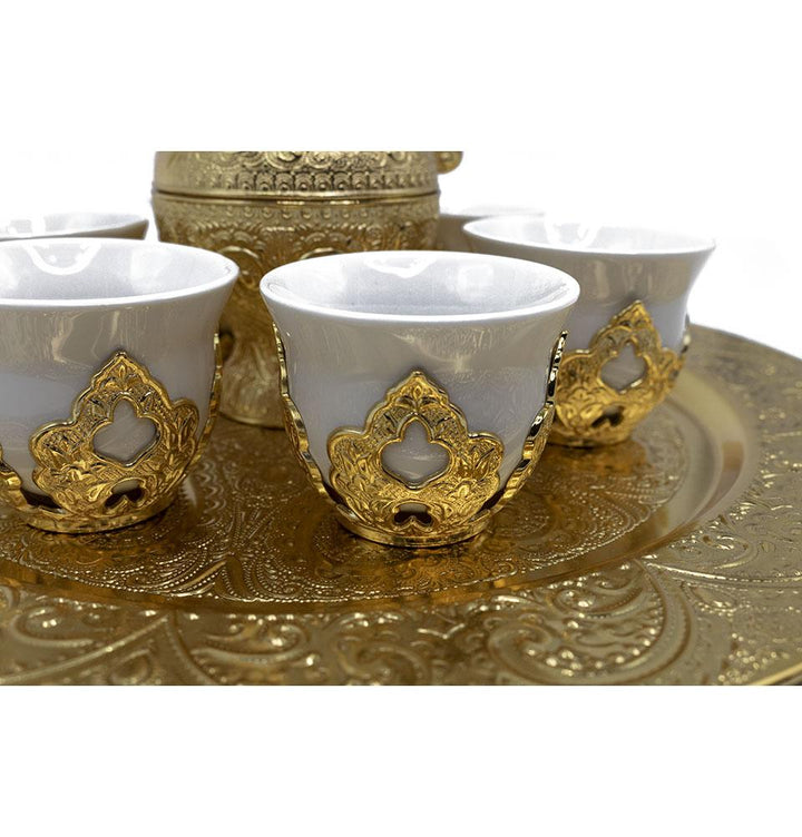 Turkish Luxury 8 Piece Zamzam Water Porcelain Cup Set | Ottoman Style
